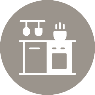 Enjoy polished granite or quartz countertops
